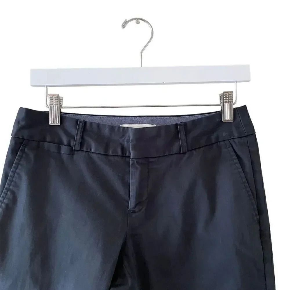 Banana Republic Black Lightweight Capri Mid-Rise Stretch Cotton SZ 2P # 1628 - Picture 2 of 11